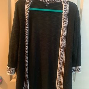 Black, Aztec trim cardigan